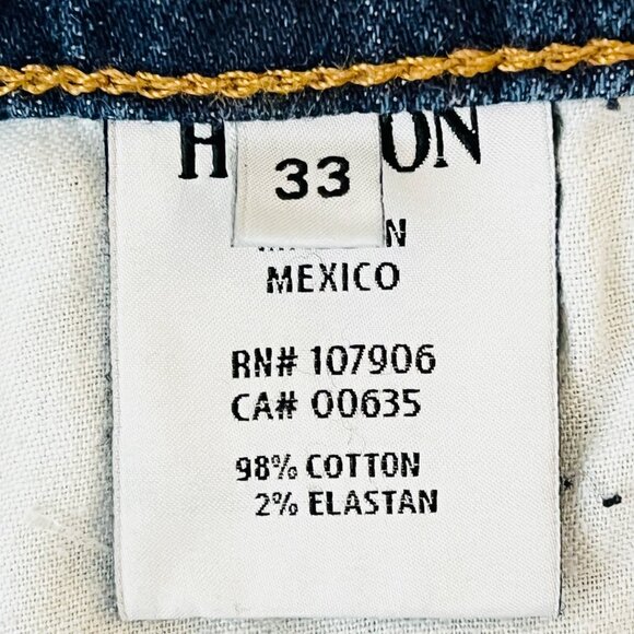Hudson Men Distressed Stretch Blue Denim Jeans 33x30.5 Wilde Relax Straight Leg - Picture 9 of 13